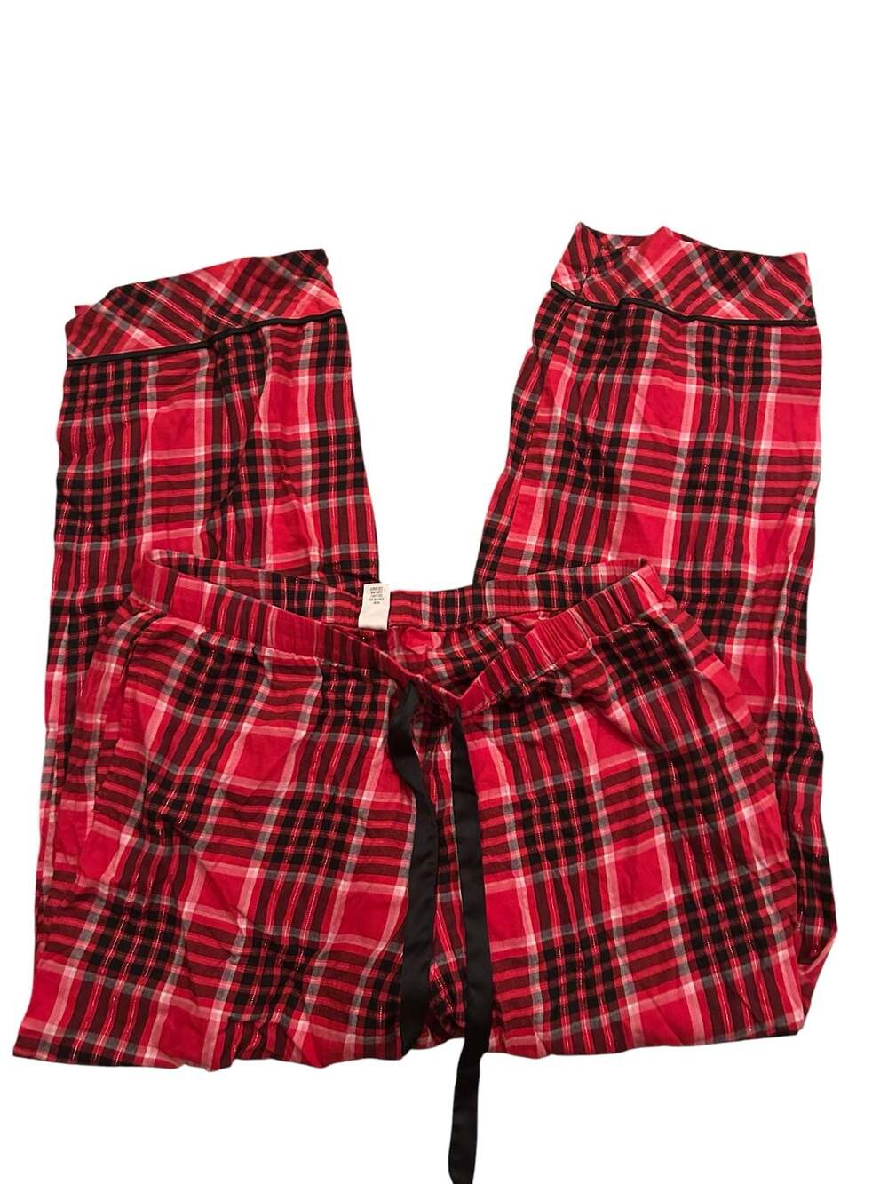 Victoria's Secret Embroidered Plaid Flannel Button-Down Pajama Set - Picture 3 of 5